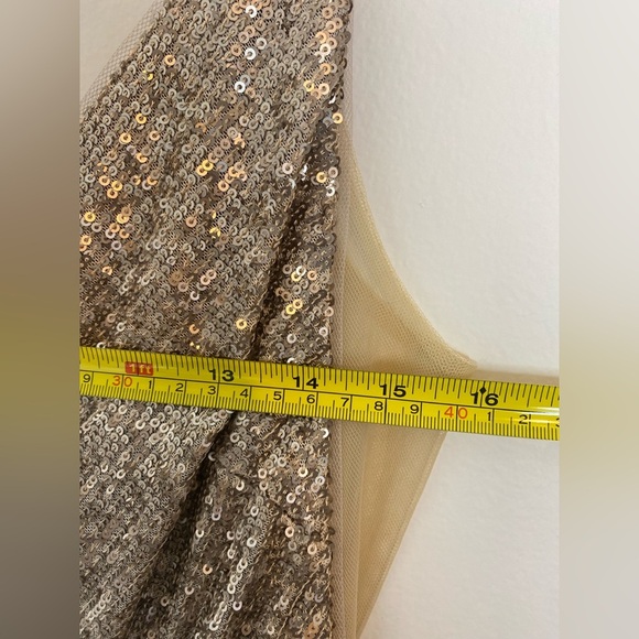 Jenny Yoo Metallic Gold Prom Dress - Picture 10 of 13